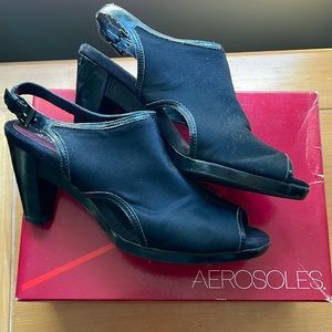 Aerosoles peep toe sling back heels